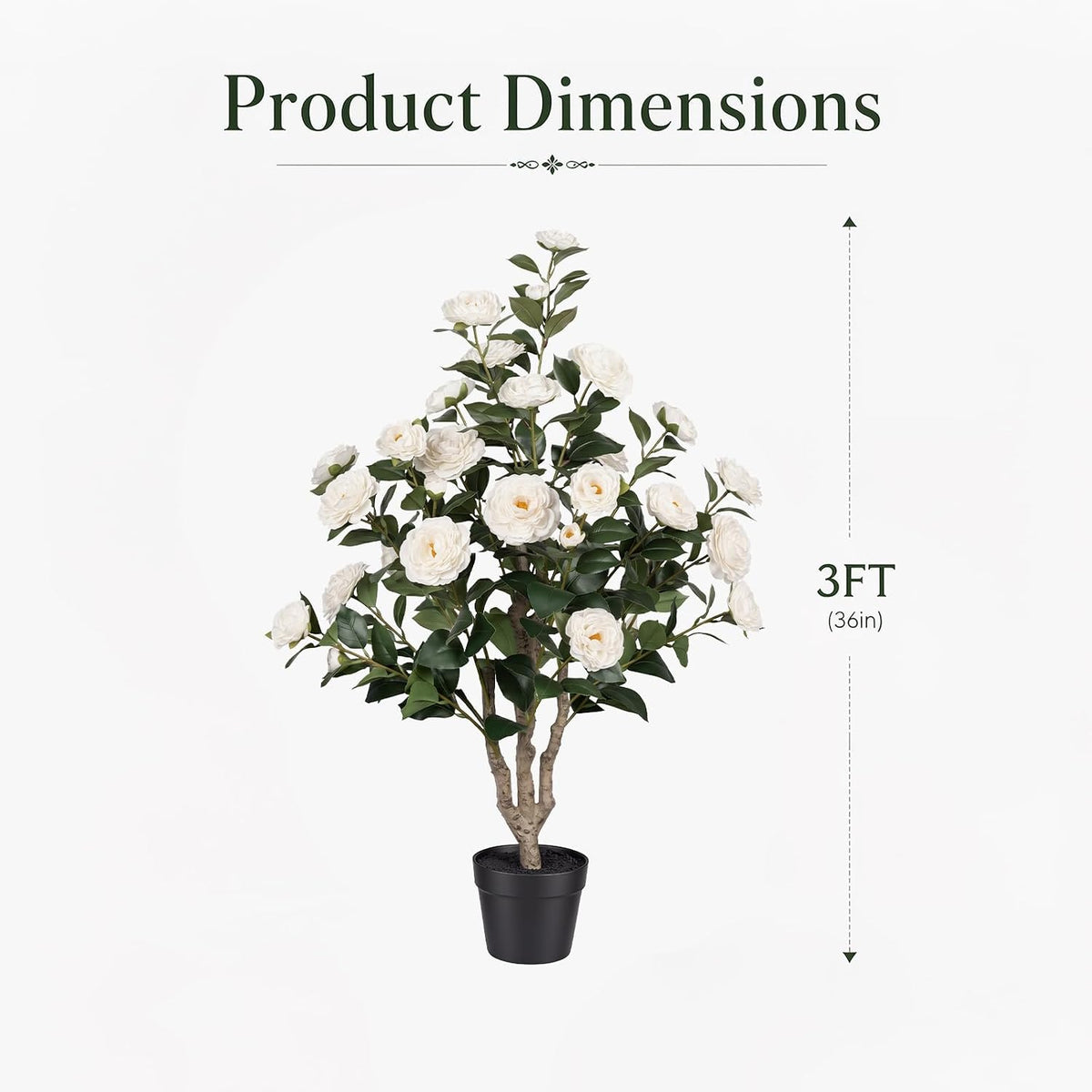 Rubber Tree 4.6 FT Artificial Magnolia Tree in Planter Pot, Faux Plants Indoor Faux Floor Plant Artificial Plants with 7 Pcs Calla Lily Flowers for Home Office Living Room Decor Indoor