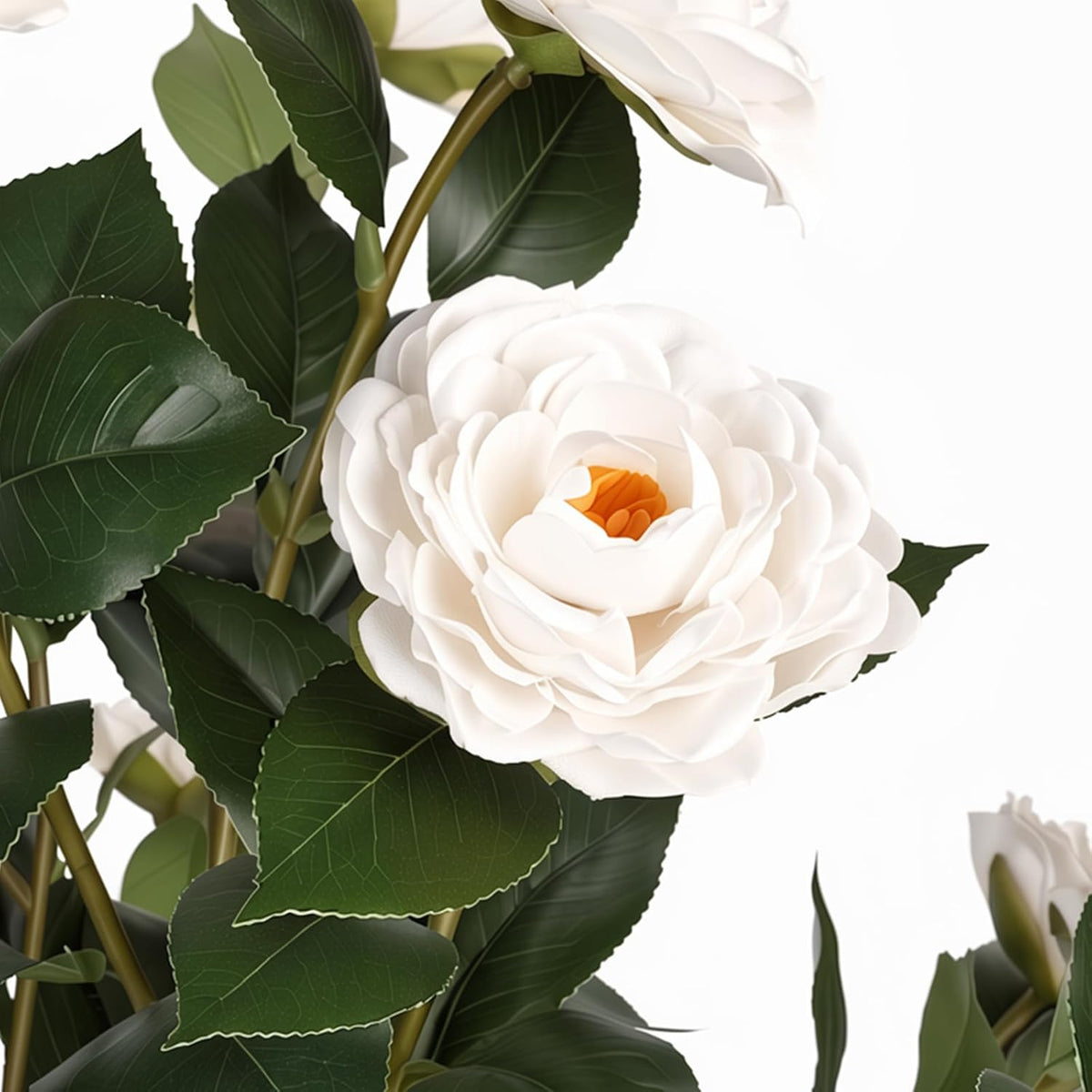 Rubber Tree 4.6 FT Artificial Magnolia Tree in Planter Pot, Faux Plants Indoor Faux Floor Plant Artificial Plants with 7 Pcs Calla Lily Flowers for Home Office Living Room Decor Indoor