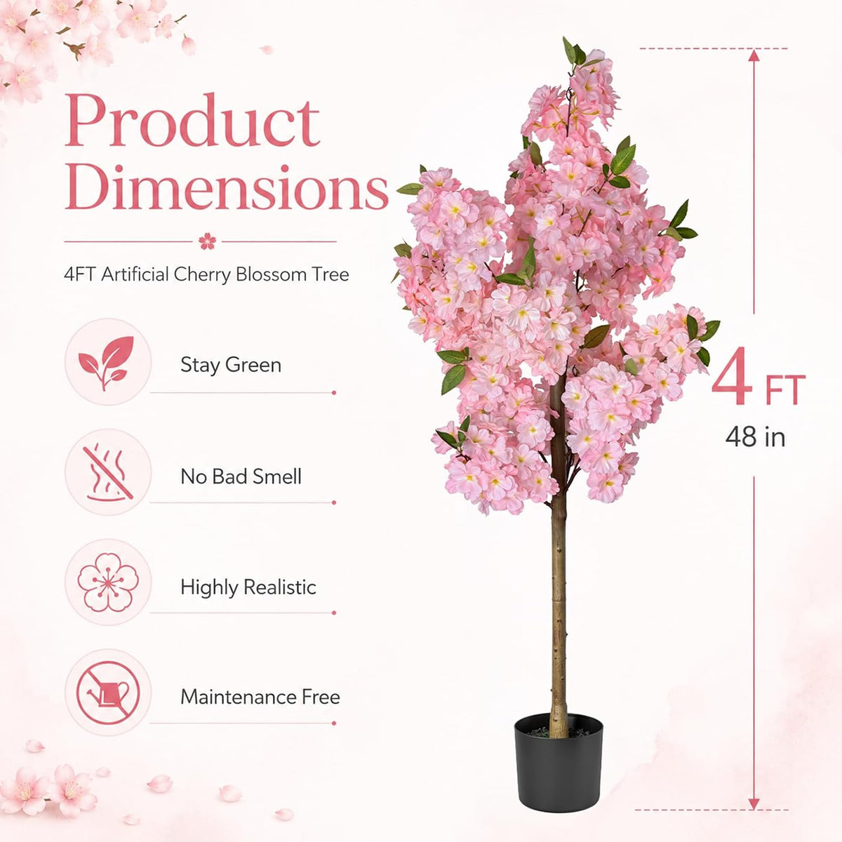Rubber Tree 4.6 FT Artificial Magnolia Tree in Planter Pot, Faux Plants Indoor Faux Floor Plant Artificial Plants with 7 Pcs Calla Lily Flowers for Home Office Living Room Decor Indoor
