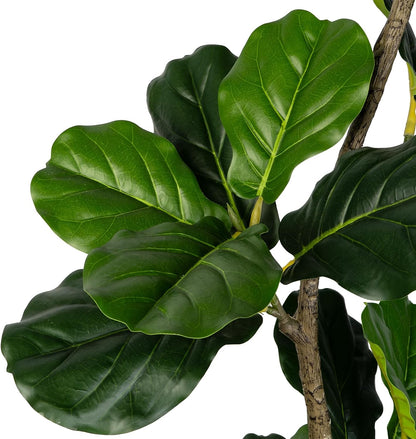 Rubber Tree 4.6 FT Artificial Magnolia Tree in Planter Pot, Faux Plants Indoor Faux Floor Plant Artificial Plants with 7 Pcs Calla Lily Flowers for Home Office Living Room Decor Indoor
