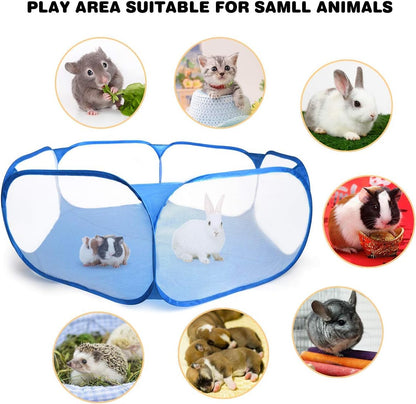 Guinea Pig Cage Rabbit Cage Indoor with Mat Playpen Perfect Size for Small Animal Pet Play Pen Easy to Clean Exercise Yard Fence Portable Tent for Hamsters, Chinchillas, Hedgehog, Puppy, Cats