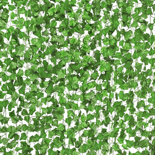 14 Pack 98Ft Artificial Ivy Garland,Ivy Garland Fake Vines UV Resistant Green Leaves Fake Plants Hanging Vines for Home Kitchen Wedding Party Garden Wall Room Decor