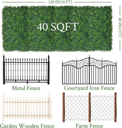 Artificial Ivy Privacy Fence Screen, 48"x120" (40 SQFT) 4-Layer Leaf