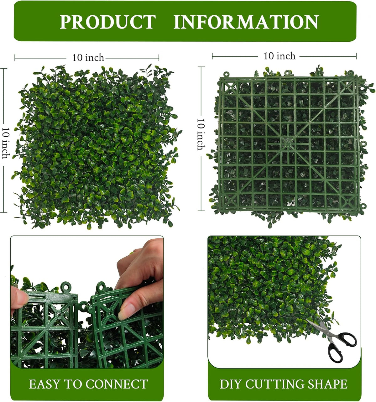 Artificial Ivy Privacy Fence Screen, 48"x120" (40 SQFT) 4-Layer Leaf