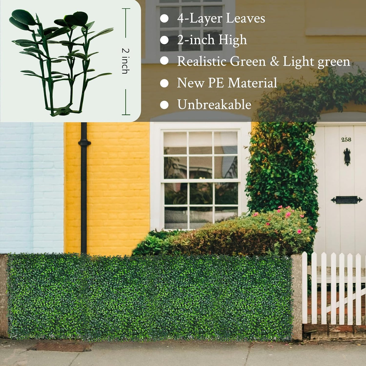 Artificial Ivy Privacy Fence Screen, 48"x120" (40 SQFT) 4-Layer Leaf