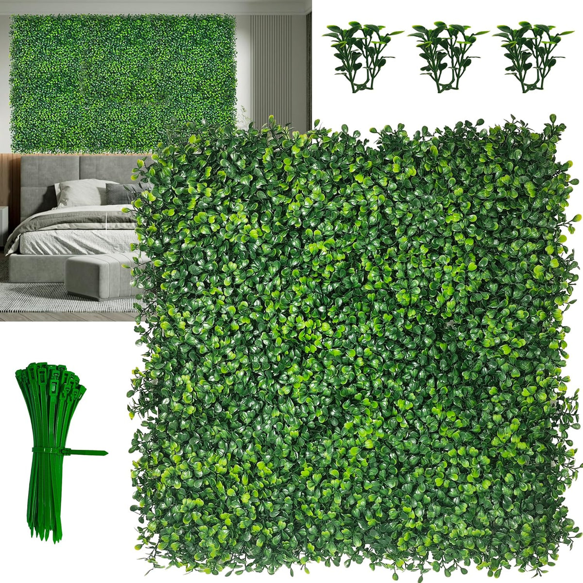Artificial Ivy Privacy Fence Screen, 48"x120" (40 SQFT) 4-Layer Leaf