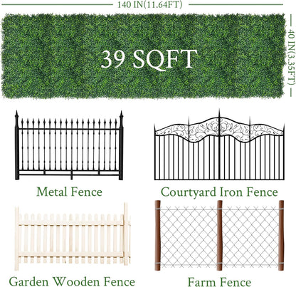Artificial Ivy Privacy Fence Screen, 48"x120" (40 SQFT) 4-Layer Leaf