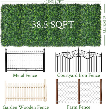 Artificial Ivy Privacy Fence Screen, 48"x120" (40 SQFT) 4-Layer Leaf