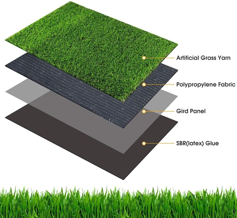 Artificial Grass, 39.4" x 19.7" Reusable Grass Patch for Dogs, Fake Grass Mat for Balcony/Indoor/Outdoor, Washable Pet Training Turf with Drainage Holes, Easy to Clean