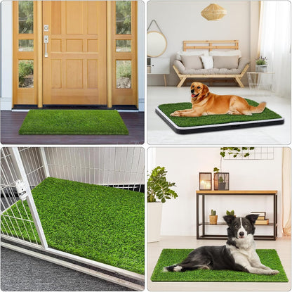 Artificial Grass, 39.4" x 19.7" Reusable Grass Patch for Dogs, Fake Grass Mat for Balcony/Indoor/Outdoor, Washable Pet Training Turf with Drainage Holes, Easy to Clean