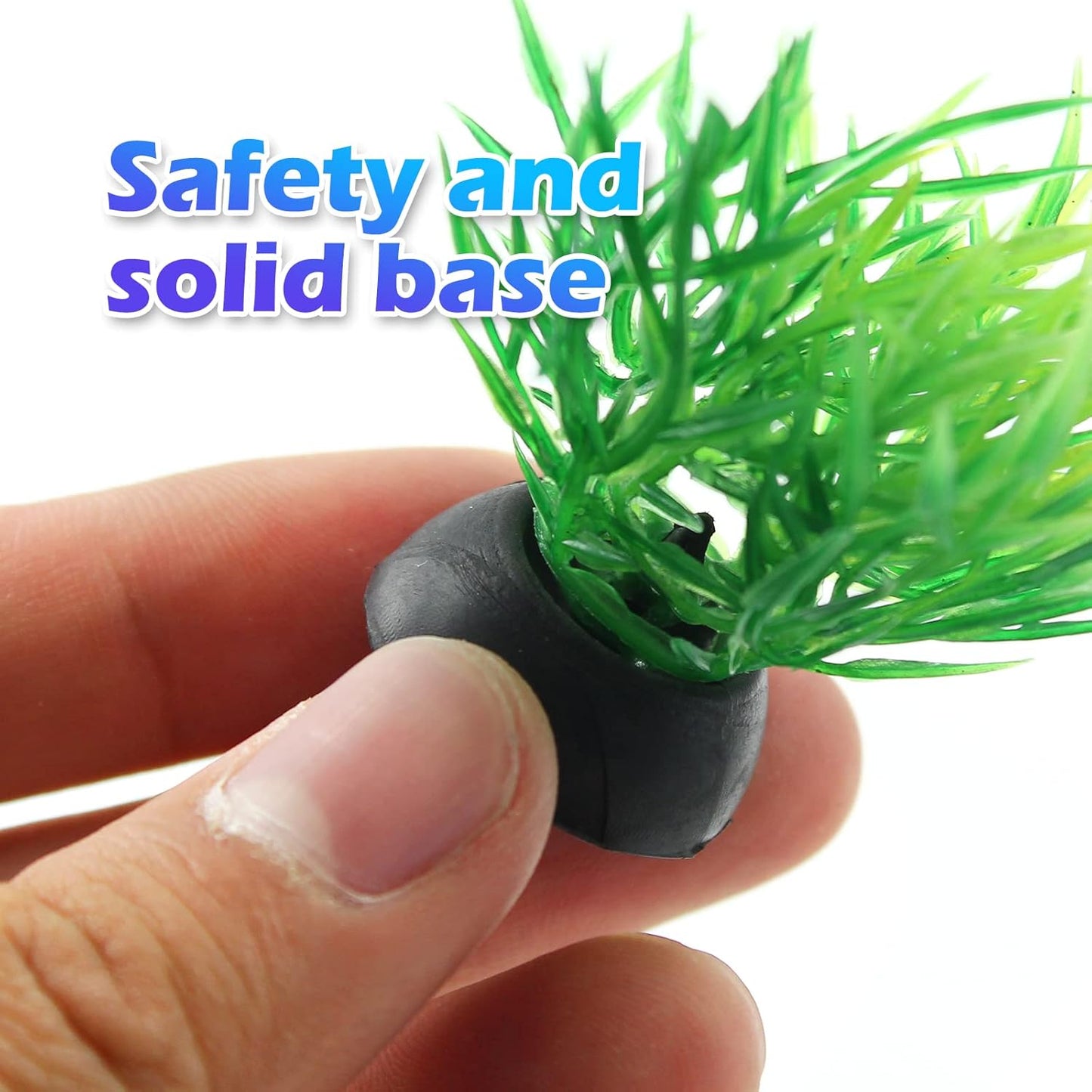 Green Aquarium Plant Ornaments, Artificial Water Plants, Lifelike Plastic Fish Tank Foreground Grass, Water Tank Decorations (10Pcs)