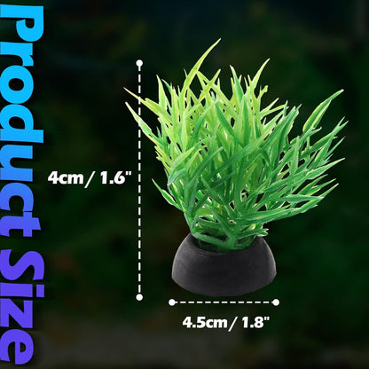 Green Aquarium Plant Ornaments, Artificial Water Plants, Lifelike Plastic Fish Tank Foreground Grass, Water Tank Decorations (10Pcs)