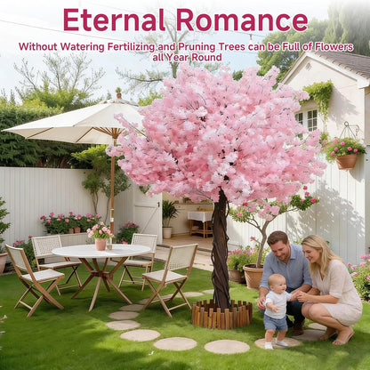 Grande Artificial Cherry Blossom Tree,Pink Faux Flower Tree Arbol De Cerezo for Home, Office, Wedding, Party & Indoor and Outdoor Decor,Extension/H 6.5FT x W 6.5FT