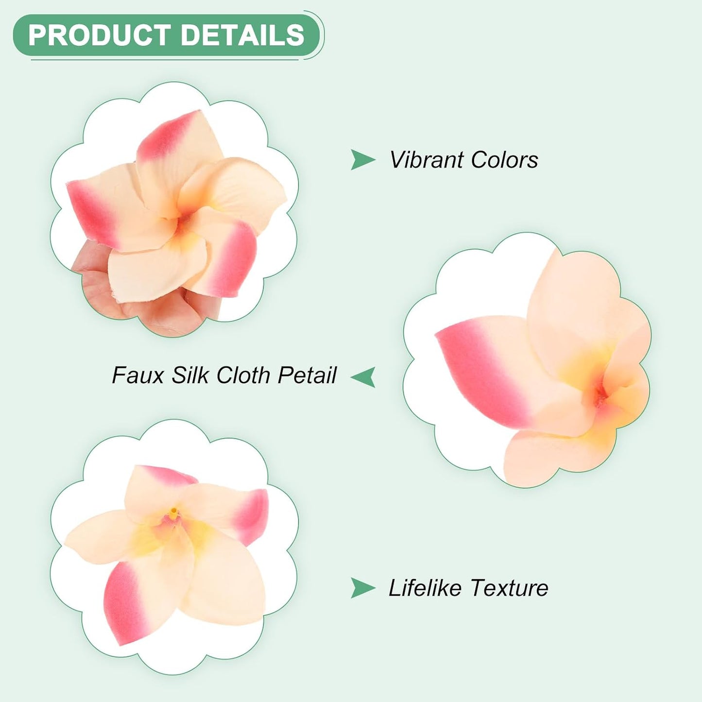 30-Pack Artificial Plumeria Flowers 3.9"/ 10cm, Sunset Red | Fake Silk, Hawaiian, Petal, For DIY Crafts/Dress/Wedding/Party Decoration