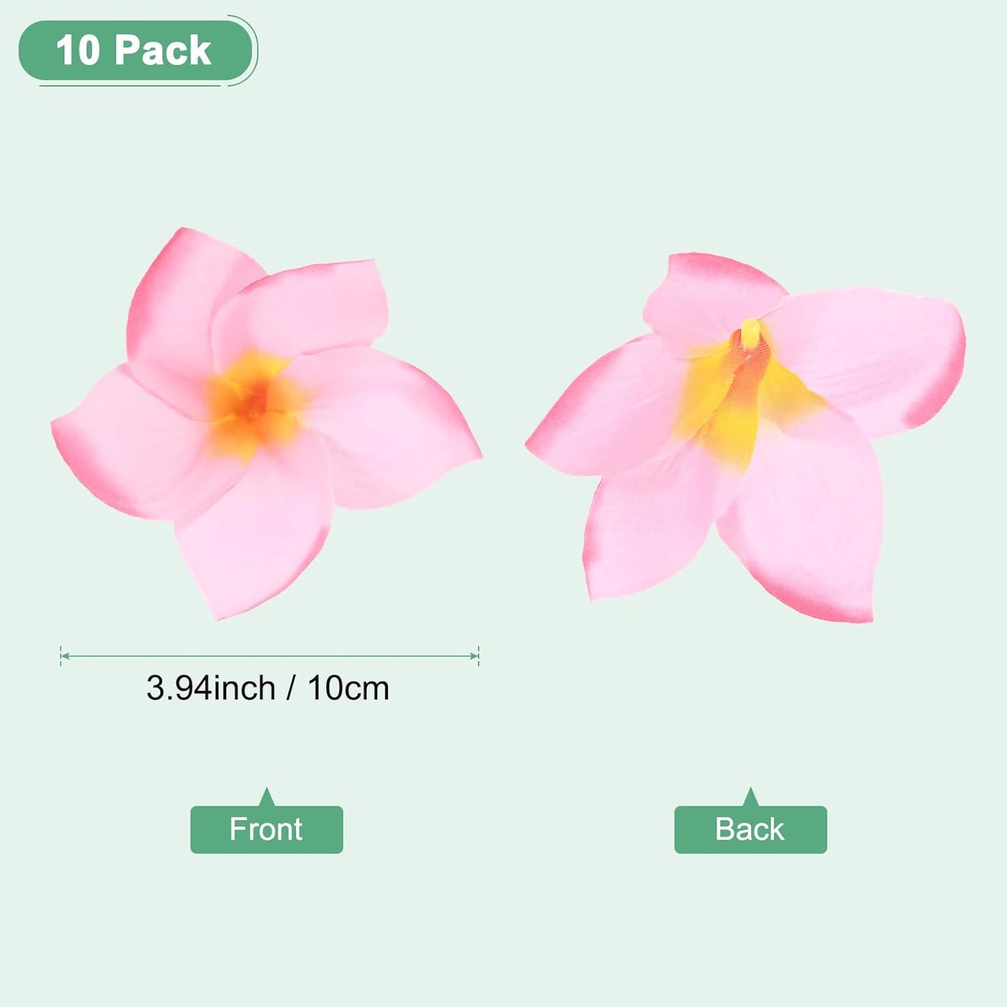 30-Pack Artificial Plumeria Flowers 3.9"/ 10cm, Sunset Red | Fake Silk, Hawaiian, Petal, For DIY Crafts/Dress/Wedding/Party Decoration