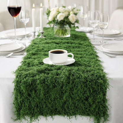 Artificial Green Moss Mat for Decoration Carpet Grass Wall, 11.81×78.74 inch Natural Decorative for Plants Indoor with Base Fabric, Artificial Moss Mat Suitable for DIY 0.3×2m