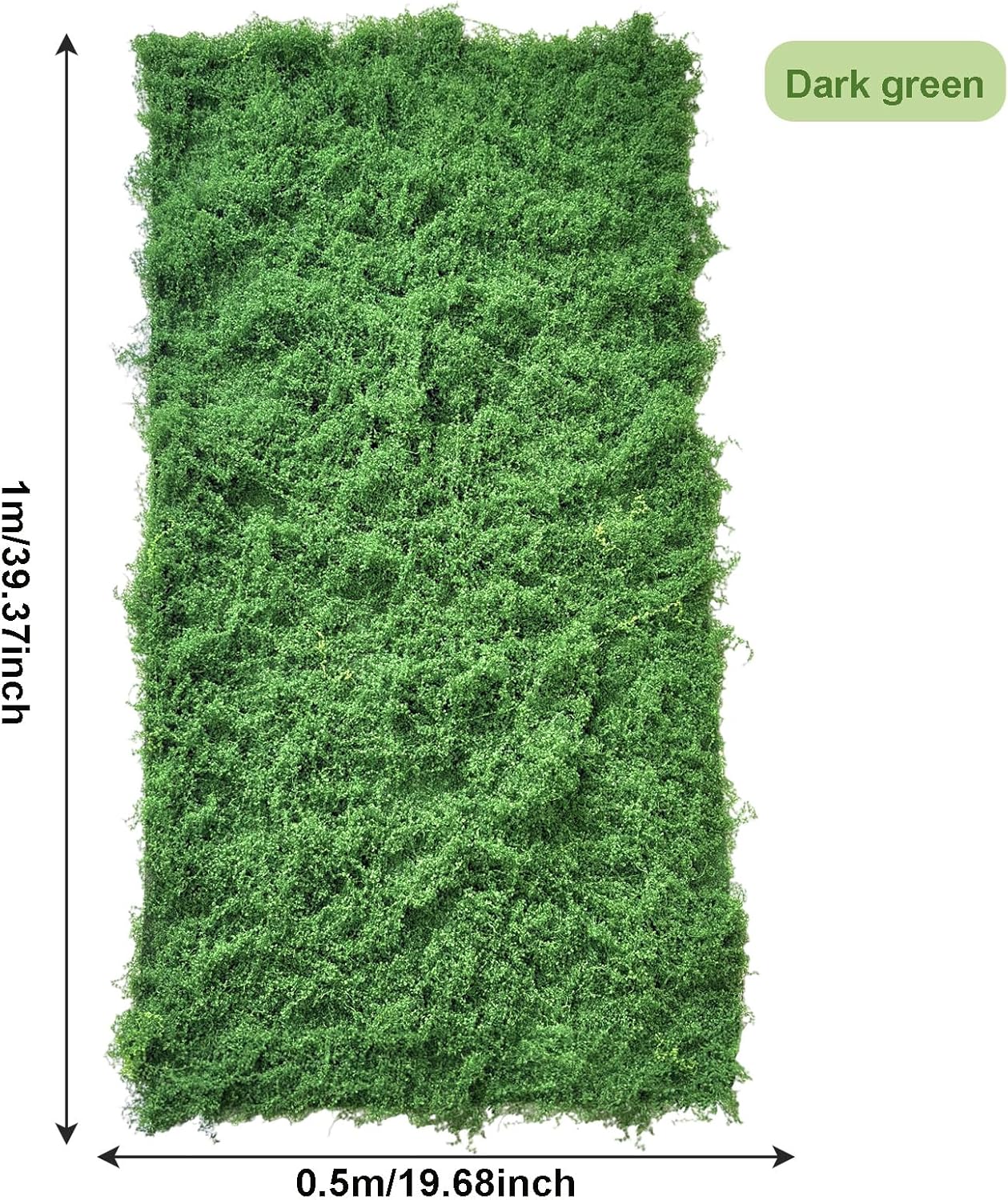 Artificial Green Moss Mat for Decoration Carpet Grass Wall, 11.81×78.74 inch Natural Decorative for Plants Indoor with Base Fabric, Artificial Moss Mat Suitable for DIY 0.3×2m