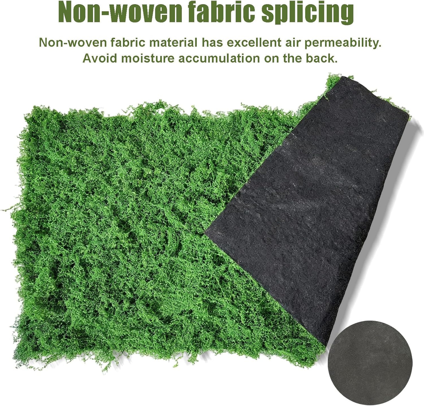 Artificial Green Moss Mat for Decoration Carpet Grass Wall, 11.81×78.74 inch Natural Decorative for Plants Indoor with Base Fabric, Artificial Moss Mat Suitable for DIY 0.3×2m