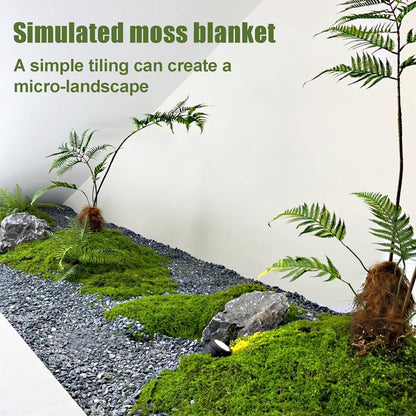 Artificial Green Moss Mat for Decoration Carpet Grass Wall, 11.81×78.74 inch Natural Decorative for Plants Indoor with Base Fabric, Artificial Moss Mat Suitable for DIY 0.3×2m
