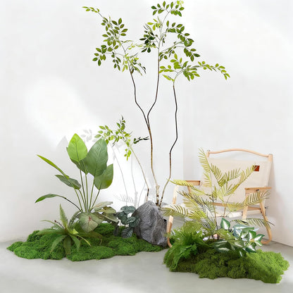 Artificial Green Moss Mat for Decoration Carpet Grass Wall, 11.81×78.74 inch Natural Decorative for Plants Indoor with Base Fabric, Artificial Moss Mat Suitable for DIY 0.3×2m