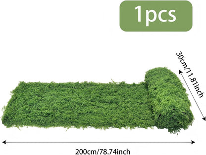 Artificial Green Moss Mat for Decoration Carpet Grass Wall, 11.81×78.74 inch Natural Decorative for Plants Indoor with Base Fabric, Artificial Moss Mat Suitable for DIY 0.3×2m