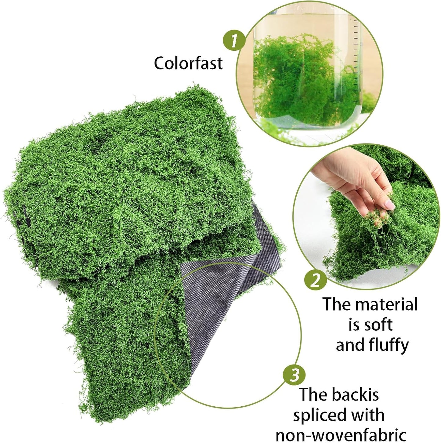 Artificial Green Moss Mat for Decoration Carpet Grass Wall, 11.81×78.74 inch Natural Decorative for Plants Indoor with Base Fabric, Artificial Moss Mat Suitable for DIY 0.3×2m