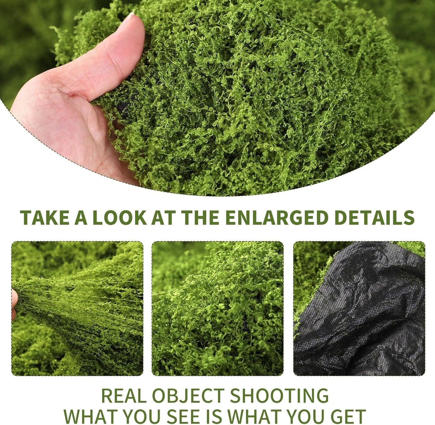 Artificial Green Moss Mat for Decoration Carpet Grass Wall, 11.81×78.74 inch Natural Decorative for Plants Indoor with Base Fabric, Artificial Moss Mat Suitable for DIY 0.3×2m