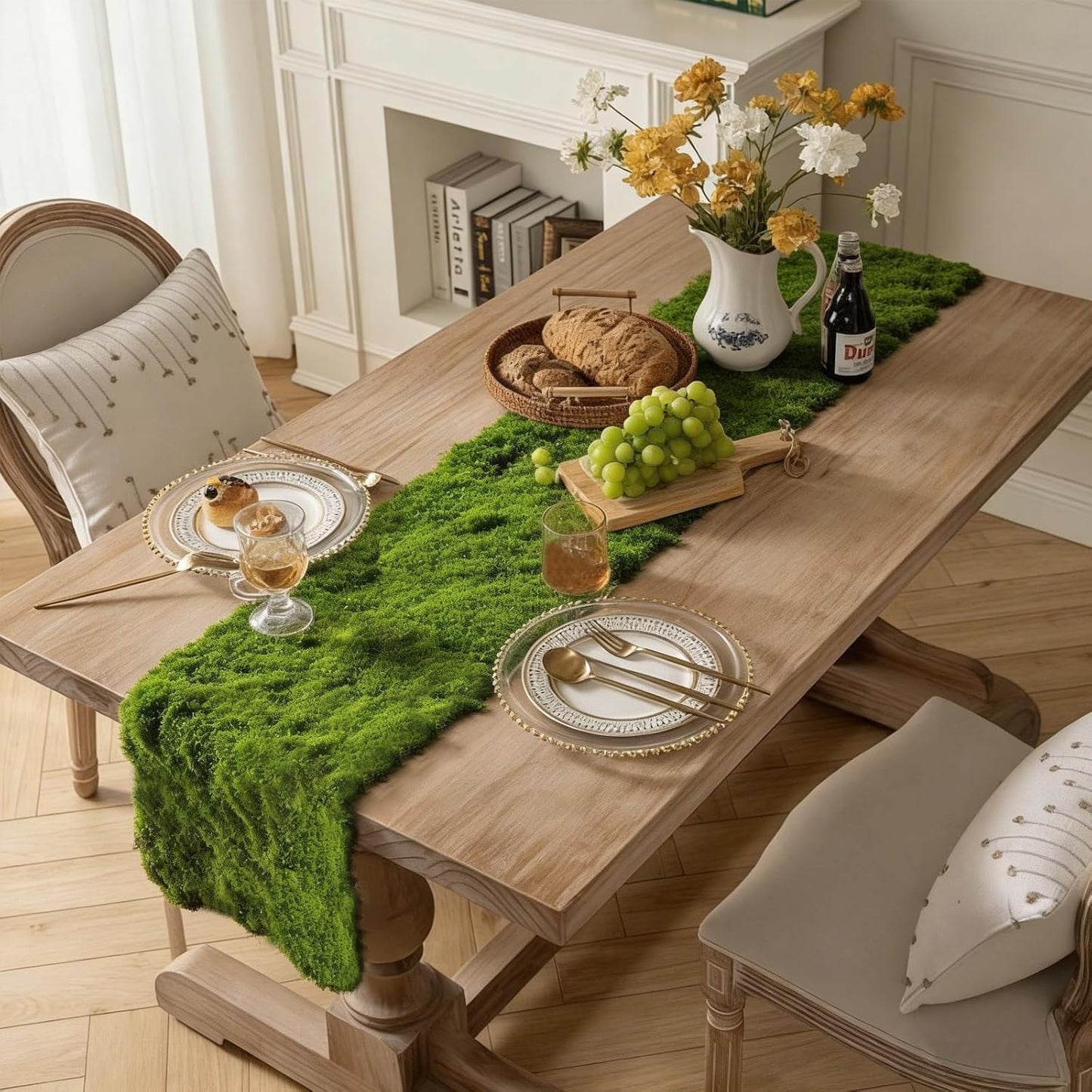 Artificial Green Moss Mat for Decoration Carpet Grass Wall, 11.81×78.74 inch Natural Decorative for Plants Indoor with Base Fabric, Artificial Moss Mat Suitable for DIY 0.3×2m