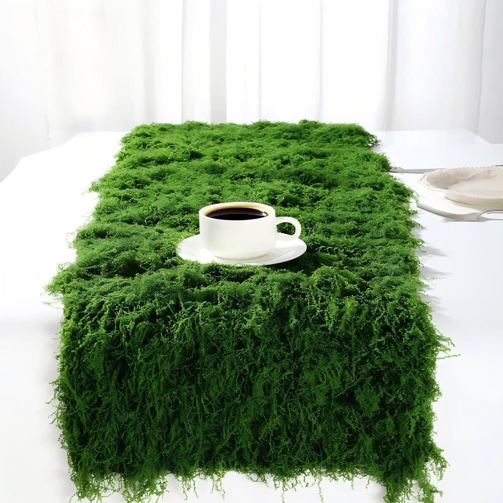 Artificial Green Moss Mat for Decoration Carpet Grass Wall, 11.81×78.74 inch Natural Decorative for Plants Indoor with Base Fabric, Artificial Moss Mat Suitable for DIY 0.3×2m