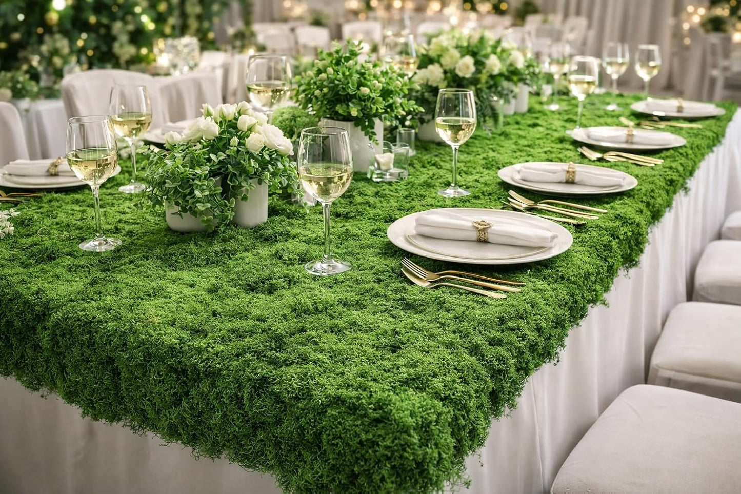 Artificial Green Moss Mat for Decoration Carpet Grass Wall, 11.81×78.74 inch Natural Decorative for Plants Indoor with Base Fabric, Artificial Moss Mat Suitable for DIY 0.3×2m