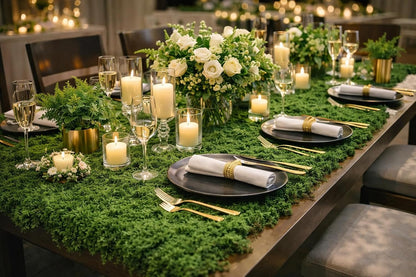 Artificial Green Moss Mat for Decoration Carpet Grass Wall, 11.81×78.74 inch Natural Decorative for Plants Indoor with Base Fabric, Artificial Moss Mat Suitable for DIY 0.3×2m