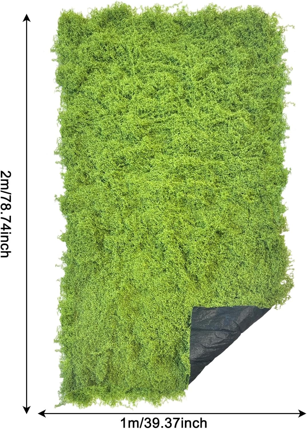 Artificial Green Moss Mat for Decoration Carpet Grass Wall, 11.81×78.74 inch Natural Decorative for Plants Indoor with Base Fabric, Artificial Moss Mat Suitable for DIY 0.3×2m