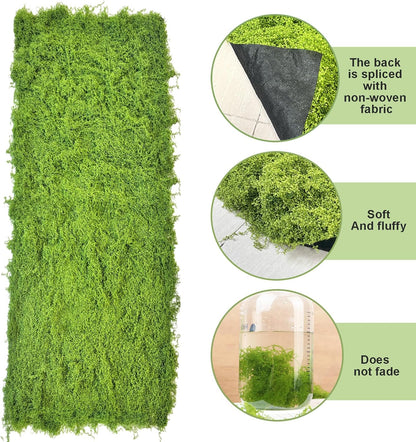 Artificial Green Moss Mat for Decoration Carpet Grass Wall, 11.81×78.74 inch Natural Decorative for Plants Indoor with Base Fabric, Artificial Moss Mat Suitable for DIY 0.3×2m