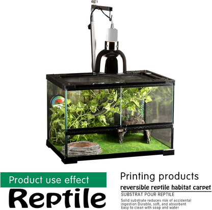 Reptile Carpet, 30 * 12in Pet Terrarium Liner,Reptiles Cage Mat/Substrate for Snakes, Chameleons, Geckos and Kitchen Use(2sheets) with Tweezers Feeding Tongs