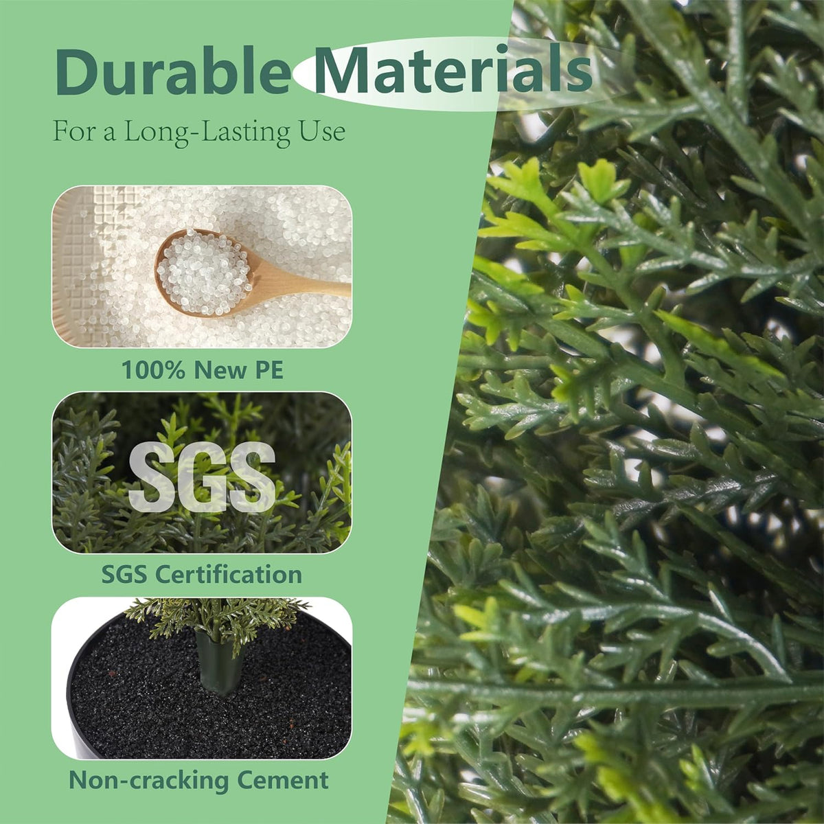 4FT 2 Pack, Artificial Cedar Trees UV Resistant Potted Cypress Trees