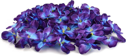 60Pcs Artificial Orchids Flower Heads, Fake Orchid Blooms Head for Wedding Cake Centerpieces Decor Bouquet Making DIY Crafts Bridal Shower Photography Props