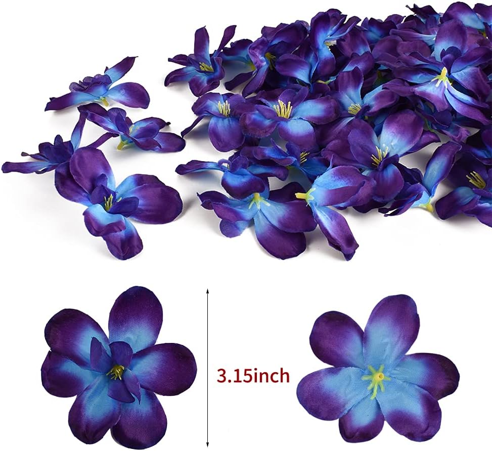 60Pcs Artificial Orchids Flower Heads, Fake Orchid Blooms Head for Wedding Cake Centerpieces Decor Bouquet Making DIY Crafts Bridal Shower Photography Props