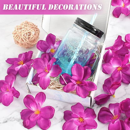 60Pcs Artificial Orchids Flower Heads, Fake Orchid Blooms Head for Wedding Cake Centerpieces Decor Bouquet Making DIY Crafts Bridal Shower Photography Props