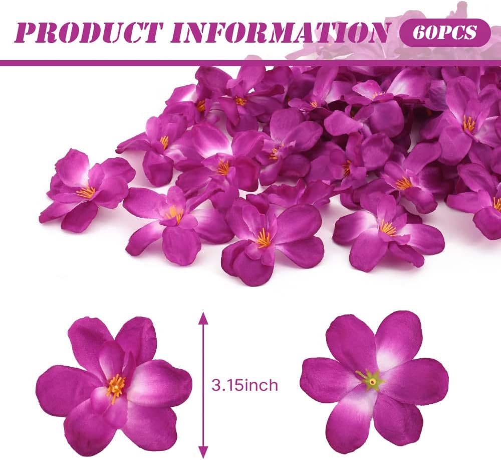 60Pcs Artificial Orchids Flower Heads, Fake Orchid Blooms Head for Wedding Cake Centerpieces Decor Bouquet Making DIY Crafts Bridal Shower Photography Props