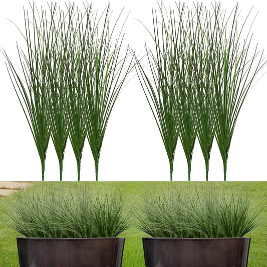 Artificial Wheat Grass, 8 Stems, 17.3" Fake Plants Faux Grass Greenery for Indoor & Outdoor Décor, Artificial Greenery for Planters, Porch, Patio & Home Decoration
