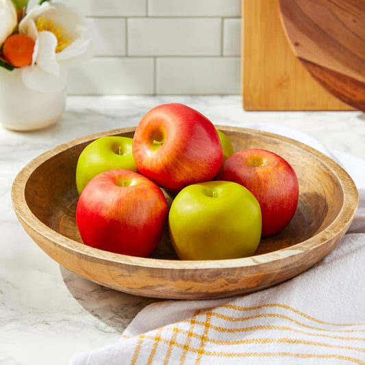 Artificial Apples Set - Lifelike Foam Apples for Crafts & Displays - 6-Pack, 2.7"×2.2"×2.5"" - Red & Green