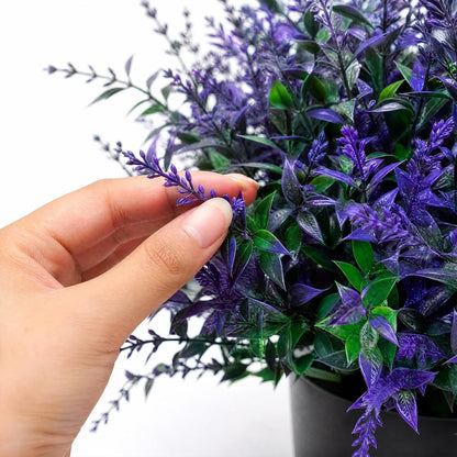 2 Set Artificial Lavender Topiary Trees, Fake Outdoor Potted Plants, UV Resistant Faux Bush, Purple Flowers with Pots for Front Porch, Garden, Patio