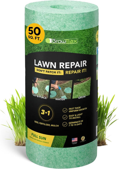 Biodegradable Grass Seed Mat - 50 Sq Ft Bermuda Rye