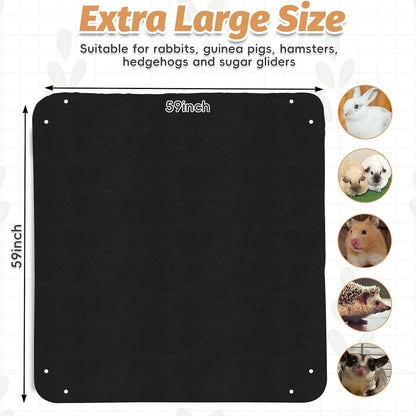 59"x59" Thickening Waterproof Pet Playpen Mat, Guinea Pig Cage Liner Washable Tarp Bottom Reusable Base for Rabbits, Bunny, Ferrets and Other Small Animals