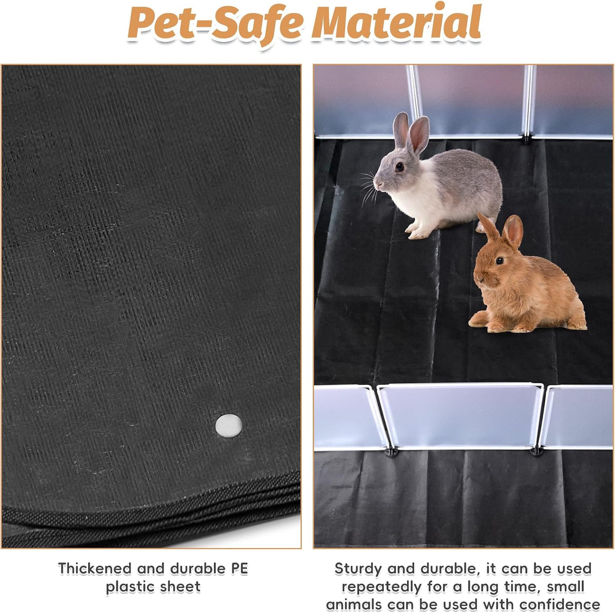 59"x59" Thickening Waterproof Pet Playpen Mat, Guinea Pig Cage Liner Washable Tarp Bottom Reusable Base for Rabbits, Bunny, Ferrets and Other Small Animals