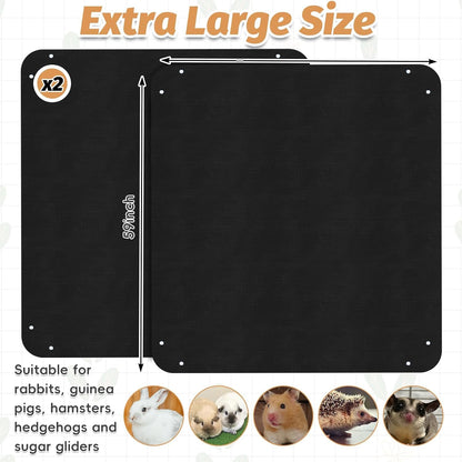 59"x59" Thickening Waterproof Pet Playpen Mat, Guinea Pig Cage Liner Washable Tarp Bottom Reusable Base for Rabbits, Bunny, Ferrets and Other Small Animals