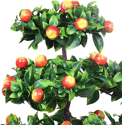 Artificial Fruit Tree Bonsai 13inch Tall Tabletop Decoration Sturdy Table Centerpiece for Home Desk Decor Multifunctional, Apple