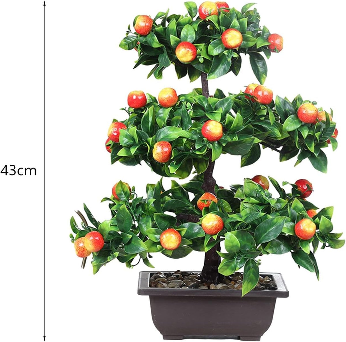 Artificial Fruit Tree Bonsai 13inch Tall Tabletop Decoration Sturdy Table Centerpiece for Home Desk Decor Multifunctional, Apple