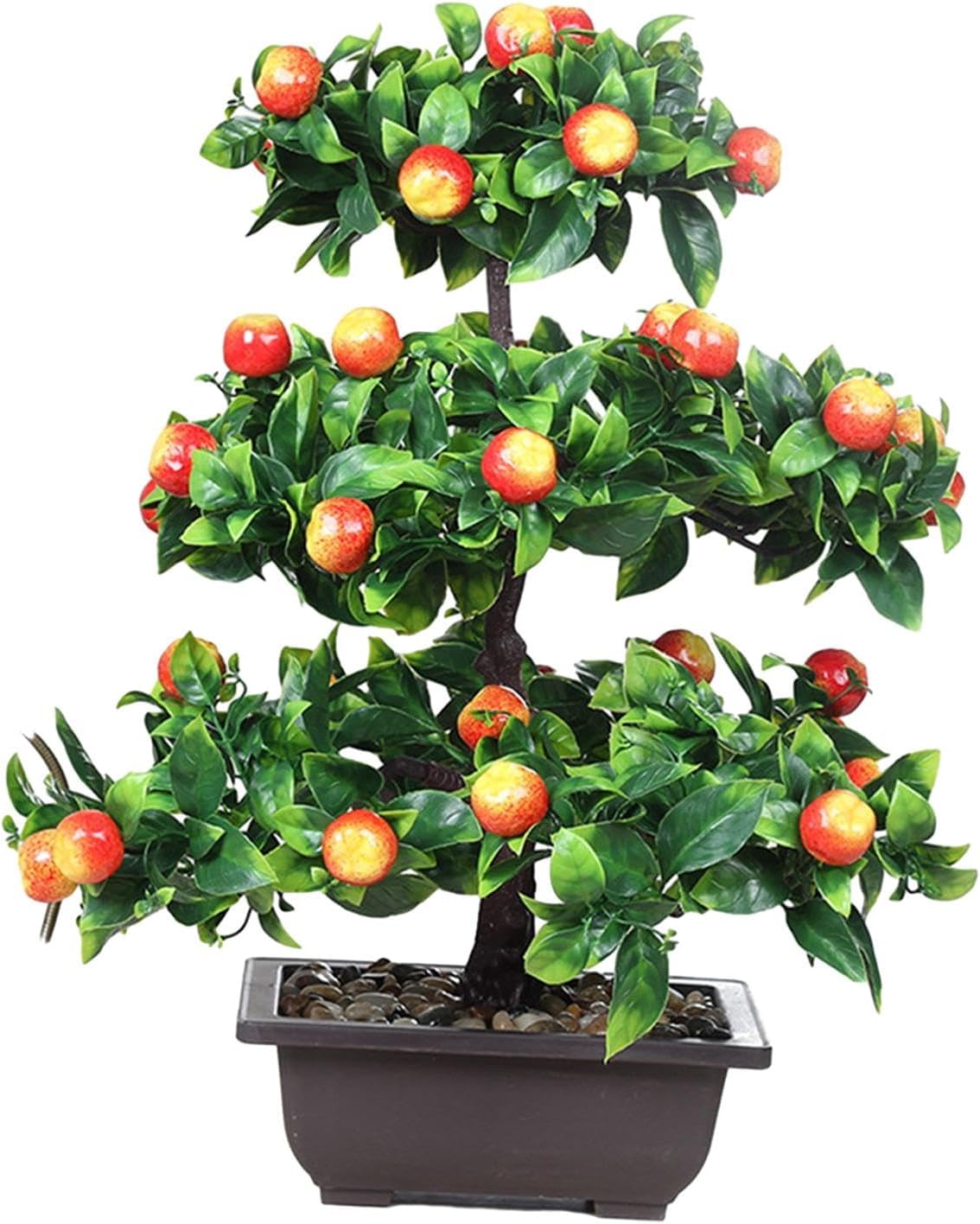 Artificial Fruit Tree Bonsai 13inch Tall Tabletop Decoration Sturdy Table Centerpiece for Home Desk Decor Multifunctional, Apple