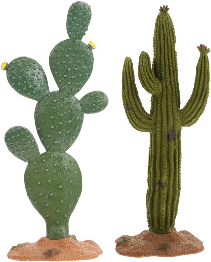 Terrarium Cactus Plants, 2Pcs Reptile Plants Terrarium Decor- 5. 5Inch Simulation Cactus Plant Landscaping Decoration for Tortoise Lizard Gecko Bearded Dragon